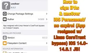 How to sign iPAs & unc0ver iOS Permanent/no expire! (App resigned) iOS 14.0-14.8.1 JB!