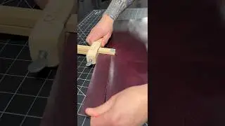 Cutting leather strips #leathertok #edc #leatherworker #leatheraccessories #leatherasmr #leatherwork