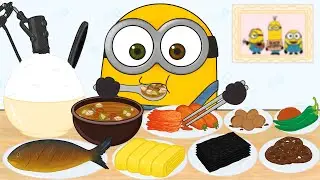 [ASMR] 미니언즈 밥 집밥 애니먹방(Minions Bob korean Home Made Food Animation Mukbang)