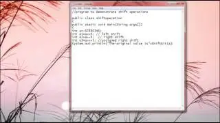 Shift Operators In Java|Java Video Tutorials|Implementation Of Shift Operators learn basic java