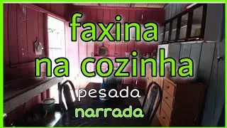 faxina na minha cozinha de madeira / muita bagunça