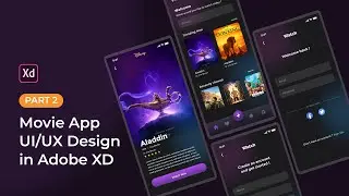Movie app UI/UX design in Adobe XD 