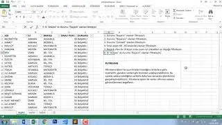 Excell'de grafik ve mini grafik, pivot tablo, verileri süzme, alt toplam uygulamaları