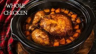 Slow cooker whole roast chicken recipe :) Cook with me!