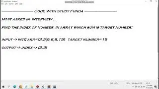 PART 1 || Most asked interview question || find index of array whose sum is our target number