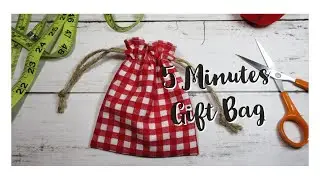 DIY Gift Bag | Drawstring Gift Bag | ちょっと変わった巾着袋作り方