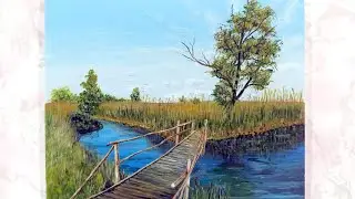 Как нарисовать деревянный мост.