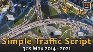 Simple Traffic Script For 3ds Max 2014 - 2021 | Traffic Generate On Road Tutorials | CG Deep