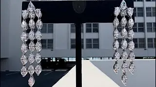 Earrings Made by Hand for 40 Natural Diamonds