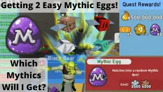 Getting 2 Easy Mythic Eggs! - Black Bear Quests Done + Bee Bear Catalog - Roblox Bee Swarm Simulator