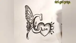 How to make beautiful C drawing tattoo with pencil || C letter drawing tattoo with pencil ||