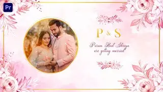 Trendy Floral Wedding Invitation Card Premiere Pro Template