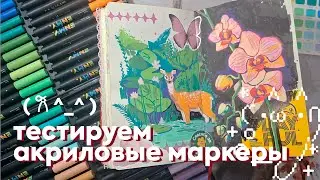 I draw with acrylic markers // ENMY marker review // draw with me ☆ ～('▽^人)