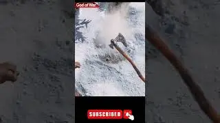 God Of War Vs RDR2 AXE Throwing To Snow 😁😁 #short #rdr2 #godofwar #shorts