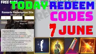 TODAY FREEFIRE NEW REDEEM CODES || FREEFIRE TODAY NEW REDEEM CODE ||7 june WORKING REDEEM CODES FREE