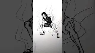 stickman mugiwara luffy #drawing #anime #shorts #onepiece