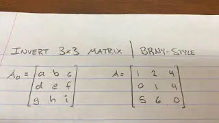 Invert 3x3 Matrix (BRNY-Style)