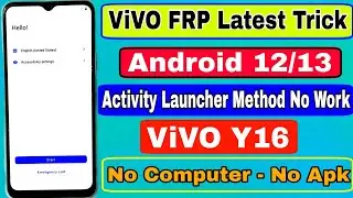 All Vivo New Software Android 12 Frp Bypass 2024 || Vivo Y16 Frp Bypass Reset Option Not Work