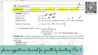 FLUID MECHANICS || R.K BANSAL|| CHAPTER 2 || Properties of Fluids || Example 2.5