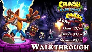 Crash Bandicoot: Warped [PC] - Walkthrough 108% / All Gems & Platinum Time Relics