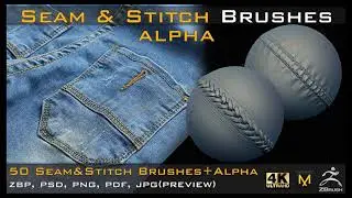 50 Seam & Stitch Brushes & Alpha
