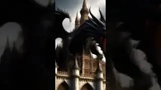 черный дракон на белом замке