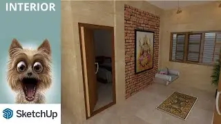 HOW TO DO LIVINGROOM INTERIOR ONLY DEFAULT TOOL😍THIS IS SIMPLE METHOD AND EASYWAY😍BY USING SKETCHUP😍