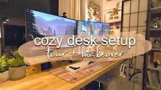 Cozy Desk Tour 🍂 My PC build & aesthetic setup | Desk Makeover Vlog! 🌷