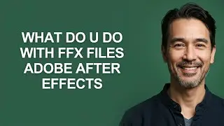 What Do U Do with Ffx Files Adobe After Effects - KevinHowTo