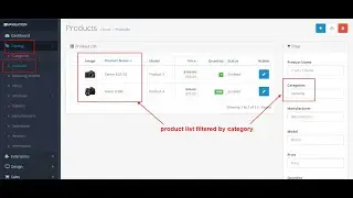 Admin Product List Filter By Category And Manufacturer - OpencartTools