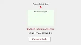 Speech To Text converter with HTML, CSS, JS || Complete code