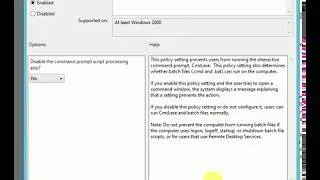 WINDOWS GROUP POLICY TO ENABLE /DISABLE COMMAND PROMPT