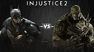 Injustice 2 - Бэтмен против Болотной Твари - Intros & Clashes (rus)