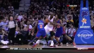 Nate Robinson BIGTIME block on Shaquille O'Neal 2010 season