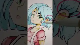Coloreando cabello #arte #dibujo #anime