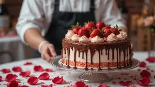 AI-Designed Strawberry & Chocolate Cake – The Perfect Valentine’s Day Treat! 🍓🍫❤️ | #AICake