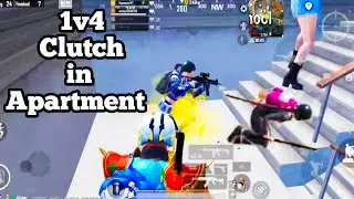 1v4 CLUTCH 🔥 IN BGMI 1V4 CLUTCH in apartment bgmi AJ gangster gaming