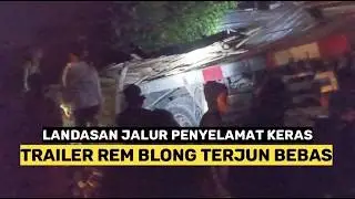 Truk Trailer Rem Blong di Paguyangan Brebes