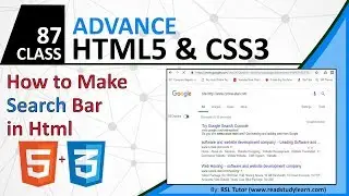 How to create search bar in Html and CSS - HTML5 and CSS3 Tutorial For Beginners - Class 87