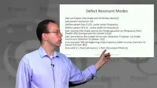 nanoHUB-U Nanophotonic Modeling L3.16: MEEP - Defect Resonant Modes