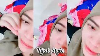 Hijab Style • Beautiful Sister Live While Lying Down Feels Like She's on VC