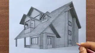 How to Draw a House in 2 Point Perspective
