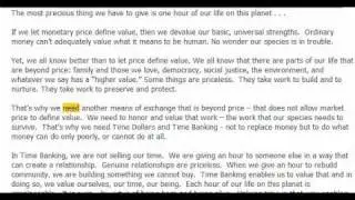 03/13 THE CORE ECONOMY & TIMEBANKING: Why We Need a Different Currency