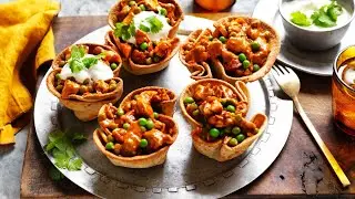 Easy Butter Chicken recipe served in Roti Bowls