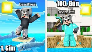 DENİZDE 100 GÜNDE MİLYONER OLDUM 🤑 - Minecraft