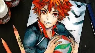 Haikyuu!! - Shōyō Hinata【WATERCOLOR SKETCH SPEEDPAINT】