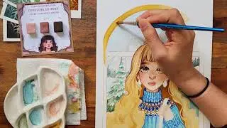 Aquarelle manga : Portrait de décembre @jardindaquarelles