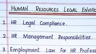 Human Resources Legal Environment  #bcom #importantquestions