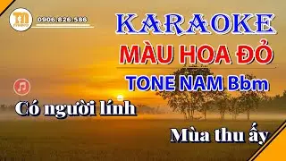 Karaoke Màu hoa đỏ  - Tone nam Bbm