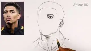 How To Draw Jube Bellingham Real Madrid Fc, Pencil Sketch Tutorial 